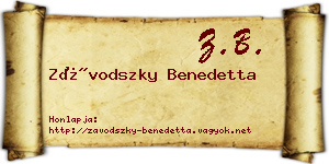 Závodszky Benedetta névjegykártya